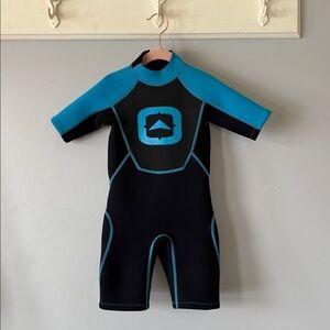 Outbound Kids Wetsuit Size 4 Blue Black Short Sleeve Shorty